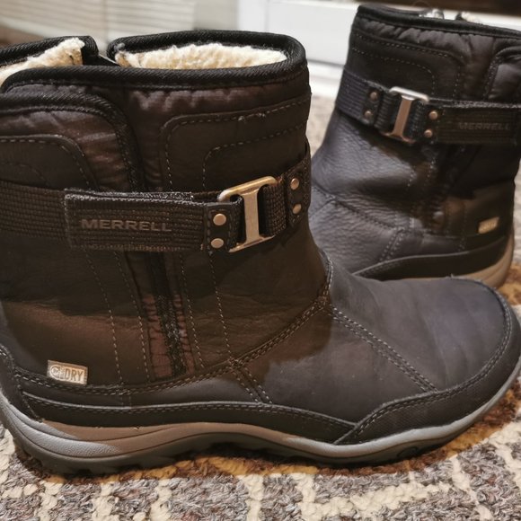 Merrell Womens "Murren" Strap Waterproof Winter Boots  US 8.5 Zip Up - Picture 1 of 12